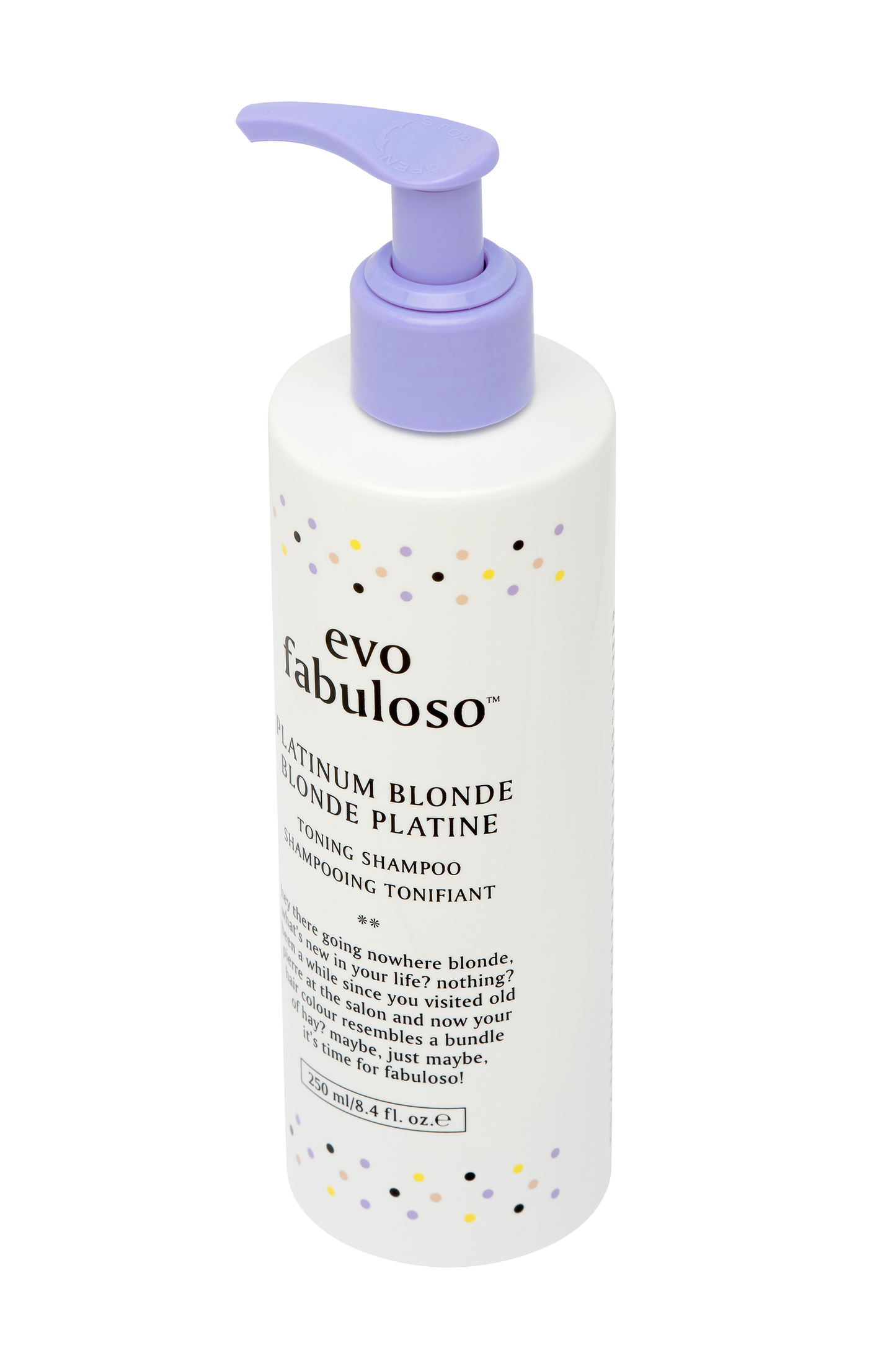 Evo Fabuloso Platinum Blonde Toning Shampoo 250mL
